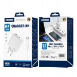 Gan 65w Pd laadija: 2xusb-c, 1xusb Qc3.0 + Usb-c kaabel