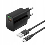 Foneng Eu64 18w laadija Micro Usb kaabliga, must