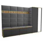 Luton 5-osaline praktiline esiku kapikomplekt &ndash; 290 x 40 x 186 cm, roostespruun