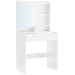 Toaletilaud peegliga LUNAVI 70x40 cm &ndash; RDT118W01, valge, sahtli ja riiulitega