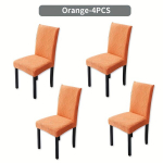 4/6tk Veniv Jacquard Toolikate Eemaldatav Pestav Boheemlaslik Stiil Pol&uuml;ester Spandex Materjal Tooli Kaitsja, Oranžinė