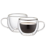 Termoklaasid Zyle ZY2408DG 80 ml kahekordse borosilikaatklaasiga, 2-osaline komplekt