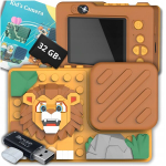 Digikaamera Laste digikaamera selfikaamera ja m&auml;ngudega, 32 GB m&auml;lukaart, Vaiki&scaron;kas skaitmeninis fotoaparatas su asmenukių kamera ir žaidimais, 32 GB atminties kortelė