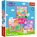 Puzzle Trefl PUZZLE 3 &uuml;hes Peppa ja s&otilde;brad 34873 3 pilti + erinev t&uuml;kkide arv + &bdquo;Seapea Peppa&ldquo; teema