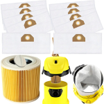 10 tolmuimejakotti + filter K&auml;rcher WD3 SE4001, s&uuml;nteetiline flizeliin