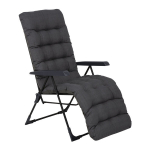 Kokkupandav aiatool &bdquo;Patio Setenil Plus Black Edition&ldquo; reguleeritava seljatoe, jalatoe ja polsterdatud istmepadjaga