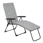 Aia lamamistool Barletta terrassile, Black Edition, reguleeritava seljatoe ja jalatoega