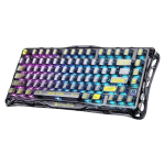 GravaStar Mercury K1 Lite 75% m&auml;nguklaviatuur, kolme režiimiga juhtmeta klaviatuur l&auml;bipaistvate klahvidega ja RGB-valgustusega L&auml;bipaistev must