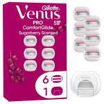 Vahetatavad raseerimisterad Gillette Venus Pro ComfortGlide Sugarberry, 6 tk, 5 teraga, kuivale nahale