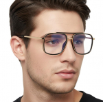 Arvutiprillid Aviator stiilis, unisex, must ja kuldne raam, Blue Light filter, metallist raam, mudel 25120