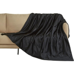 Hubane kahepoolne pl&uuml;&uuml;&scaron;pleed voodikate 200x200 cm Must, 200x200 cm