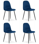 S&ouml;&ouml;gitool Leobert PADVA, samet, tumesinine, mustad jalad, 4-osaline komplekt