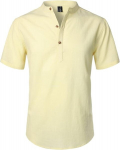 Suvine puuvillane ja linane Henley s&auml;rk LucMatton Kollane S, S