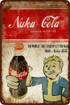 Nuka Cola metallposter seinale, baarile, garaažile, k&ouml;&ouml;gile, 8x12 tolli, 1