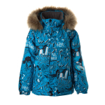 Huppa Poiste talvejope MARINEL, neon blue pattern, 104