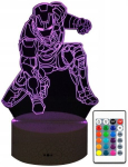 3d Led-lamp Iron Man, 16 v&auml;rvi, Avengers, Marvel