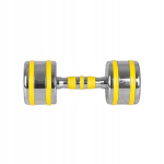 Kroomitud hantel Insportline Yellsteel 9 kg libisemiskindel k&auml;epide