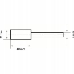 Lihvkivi metallile, 20x40x6mm, silindriline