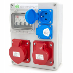 Ehituslik elektrijaotuskarp 32a/16a 2x230v ja 1x400v pistikupesadega