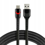 everActive CBB-2CBR USB-A / USB-C kaabel RGB LED valgustusega, 2 m, 3 A, must