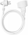 Kodupikendusjuhe &uuml;he Schuko pistikupesaga, 1,5m, valge