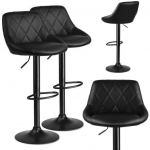 Baaripukk Nerra seljatoega, must, 107 cm