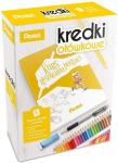 Pentel pliiatsikomplekt 24 v&auml;rvi, pliiats, kustutuskumm, raamat