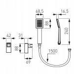 Ferro Sinus 1-funktsiooniline du&scaron;ikomplekt, seinale kinnitatav, kroom
