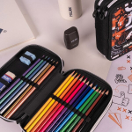 Multifunktsionaalne 3-kambriline "fingers Milan" koolitarvete kohver koos tarvikutega