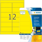 Herma 8029 kollased sildid tr&uuml;kkimiseks, A4 formaadis, 12 tk./leht.