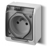 Hermes valge hermeetiline pistikupesa 1x kaanega Ip44