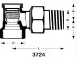 Herz Angle radiaatori tagasil&ouml;&ouml;giklapp 1/2" Dn15