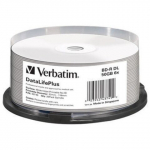 USB pulk Verbatim toorikud BD-R Blu-Ray 50GB 6x Speed, printable Cakebox (25tk)