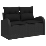 12-osaline aiasofa komplekt patjadega Must pol&uuml;rattan akaatsia,3-osaline aia s&ouml;&ouml;gikomplekt patjadega Must pol&uuml;rattan akaatsia,2-kohaline aiasofa patjadega Must pol&uuml;rattan