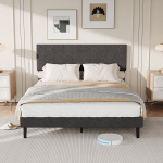 Kaheinimesevoodi 160 &times; 200 cm, liistudest voodiraam, hall, linane