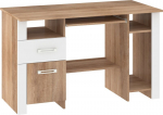 Kirjutuslaud Meblocross HUG-01 praktilised sahtlid Sonoma hele/Bianco