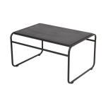 Metallist &otilde;uelaud terrassile Nefryt 74 x 55 cm must praktilise disainiga
