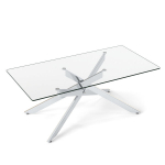 Costway karastatud klaasist kohvilaud, 120 x 60 x 45,5 cm, h&otilde;bedane