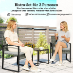 Bistro komplekt, 3-osaline aiam&ouml;&ouml;blikomplekt, 55x58x76 cm, helehall, rotang