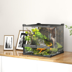 Klaasist terraarium 30x30x30 cm must, veekindla p&otilde;hjaga