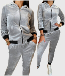 Naiste puuvillasest veluurist vabaaja komplekt Fashion, hall, S