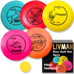 5-kettaga golfiketaste komplekt LIVMAN D011, millel on 3 draiverit, 1 keskmise ulatusega ketta, 1 putter ja 1 minimarker