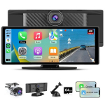 1din 10.26 tolli universaalne autoradio Junsun toetab juhtmevaba carplay & android auto gps navigatsiooni usb aux wifi fm koos kaameraga