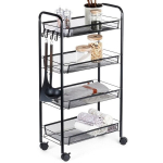 Hoiuk&auml;ru metallist must 4-korruseline 44x26x84 cm Orion