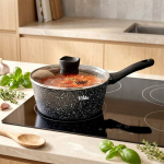 Pann graniidist klaasist kaanega GRANITICA 16 cm 11 l must Orion