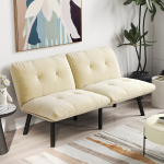 Kokkupandav diivanvoodi, 2-kohaline, kreemikas, futon, magamisase, ruumi k&uuml;lalistele