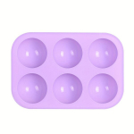 Universaalne 6 auguga silikoonvorm dessertide ja seebi jaoks, 19,6 x 13,5 cm, Violetinė