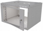 19" 6U 450 mm serverikapp, riputatav, klaasustega, hall, Stalflex