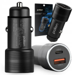 Autolaadija 48W USB-C USB-A 3A QC3.0 PD, Automobilinis įkroviklis 48W USB-C USB-A 3A QC3.0 PD