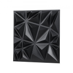 3D seinapaneelid, 33 tk, 30x30x2,5 cm, must, PVC